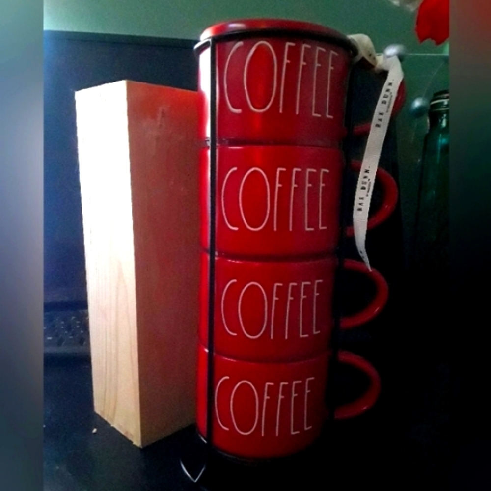 Rae Dunn Coffee Mugs & Rack